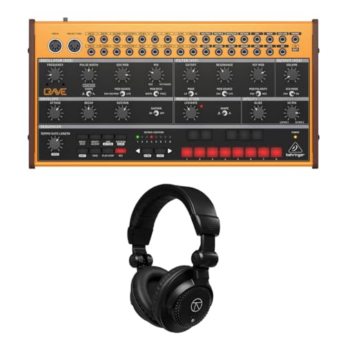 Behringer CRAVE Paraphonic Analog and Semi-Modular Synthesizer with 3340 VCO, Bundle with TAPH100 Closed-Back Studio Monitor Headphones