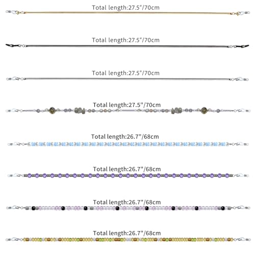 Image of Damanse Eyeglass Chain,8 Pcs Beaded Eye Glasses Strap Holders around Neck For Women