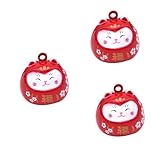 [WESIEVYA] 3個招財猫小鈴鈴 赤 の水音ベル アクセサリー バッグやコスチュー