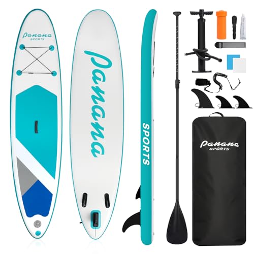 Panana Aufblasbares Stand Up Paddle Board 325x76x15cm mit Premium SUP Board Zubehör, Surfbrett...