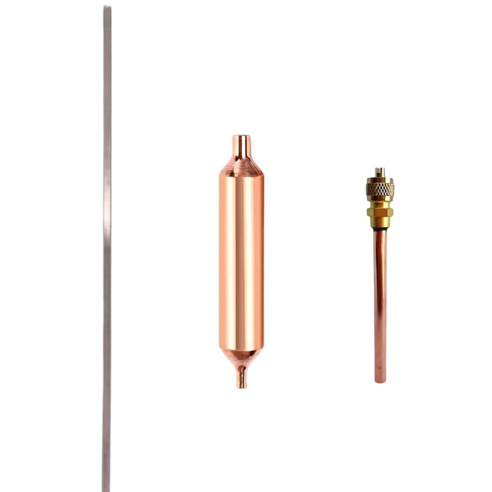 Hndhbfgrt Welding Rod Fridge Air Conditioner Filter Dryer for Refrigeration 1/4 /Phosphor Copper Repair Tool Kit Filter Dryer Kit