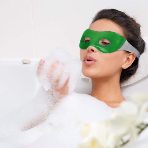 Image of Aqua Ice Face & Eye Cooling Gel Pad and Aloe Vera Gel Mask Ice Pack for Face and Eye Patches Remove Dark Circles, Fatigue Cool Eyes Patch Pads Eye Care | Facial Skin Refresh Face Mask for Hot & Cold Therapy (Aloe Hole Eye Mask, Pack of 2)
