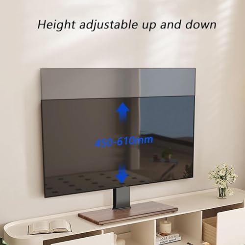 Support de table pour téléviseur instable hauteur réglable socle bois 70kg - 6