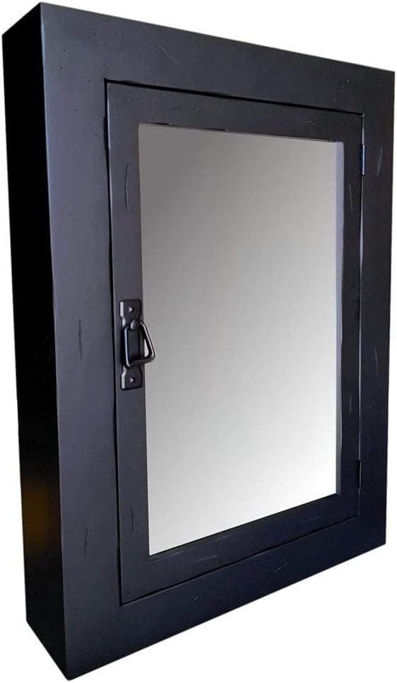 Girona Rustic Mission Medicine Cabinet/Black Finish, 20W x 27H x 5D inches