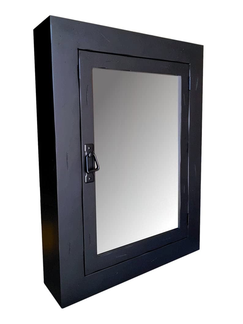Girona Rustic Mission Medicine Cabinet/Black Finish, 20W x 27H x 5D inches
