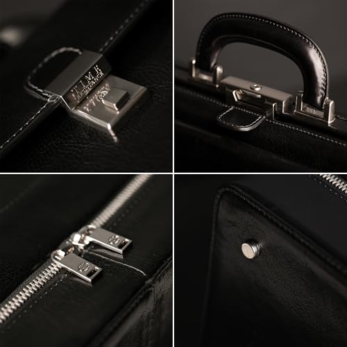 Image of Time Resistance Leather Doctor Bag - Italian Handmade Medical Bag - Vintage Style Handbag - Real Leather Briefcase