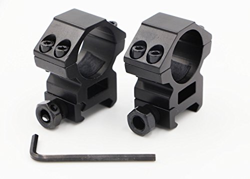 RioRand 2pcs 25.4mm Medium Profile Scope Mount Rings double screw bracket Rail Mount Wide 20mm