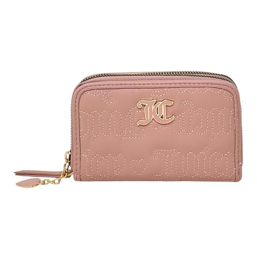 Juicy Couture Women's Medium Double Zip Around Wallet (Dusty Blush Embroidered)
