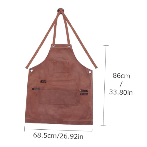 Delantal de taller robusto de lona encerada que evita manchas en la ropa 2