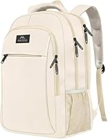 MATEIN Laptop Backpack, 15.6 Inch Travel Backpack Women, Laptop Rucksack with USB Charging Port, School Bag Anti Theft Daypack Work Bags for Men Women, Beige