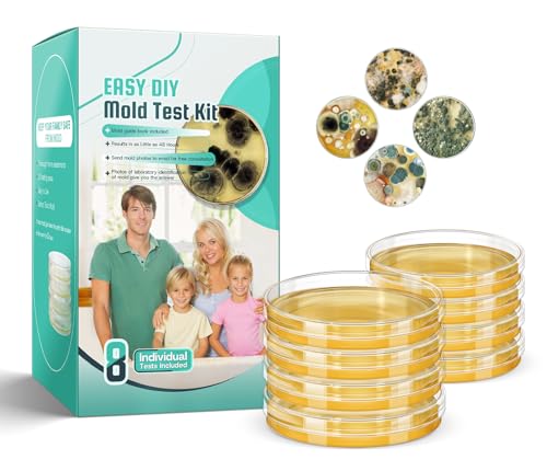 Mold Test Kit for Home Detection: 8 Simple DIY Science Kits for Fastly Testing Home Surfaces & Air Quality Detector & HVAC Monitor Includes Detailed Identification Guide