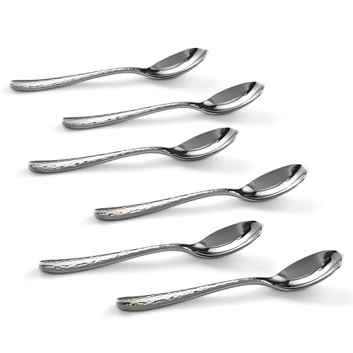 Hudson Essentials CHR-ESR6 Hammered Demitasse Espresso Spoons thumb #1