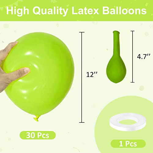 Apple Green Balloons, 30 Pcs Balloon Pack 12 Inch Light Green Balloons, Plain Matte Lime Green Latex Balloons for Boys Wild One Safari Birthday Party Wedding Baby Shower Decoration, Fruit Green - Image 2