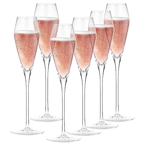 BERKWARE Premium Champagne Flutes - Crystal Tulip Champagne Glasses - 7.7 oz each (Set of 6) Cover