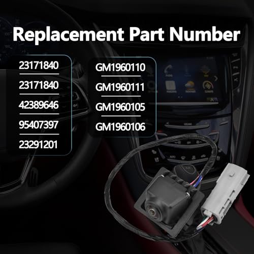 Image of 23171840 Backup Camera Replacement Compatible with Cadillac CTS /CTS-V Sedan 2011-2014 Replaces 42389646 95407397 23291201, Rear Reverse Park Assist Camera, Rear View Camera
