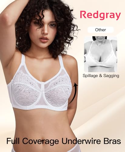 Image of Minimizer Bras for Women Full Coverage Lace Unlined Underwire Bras