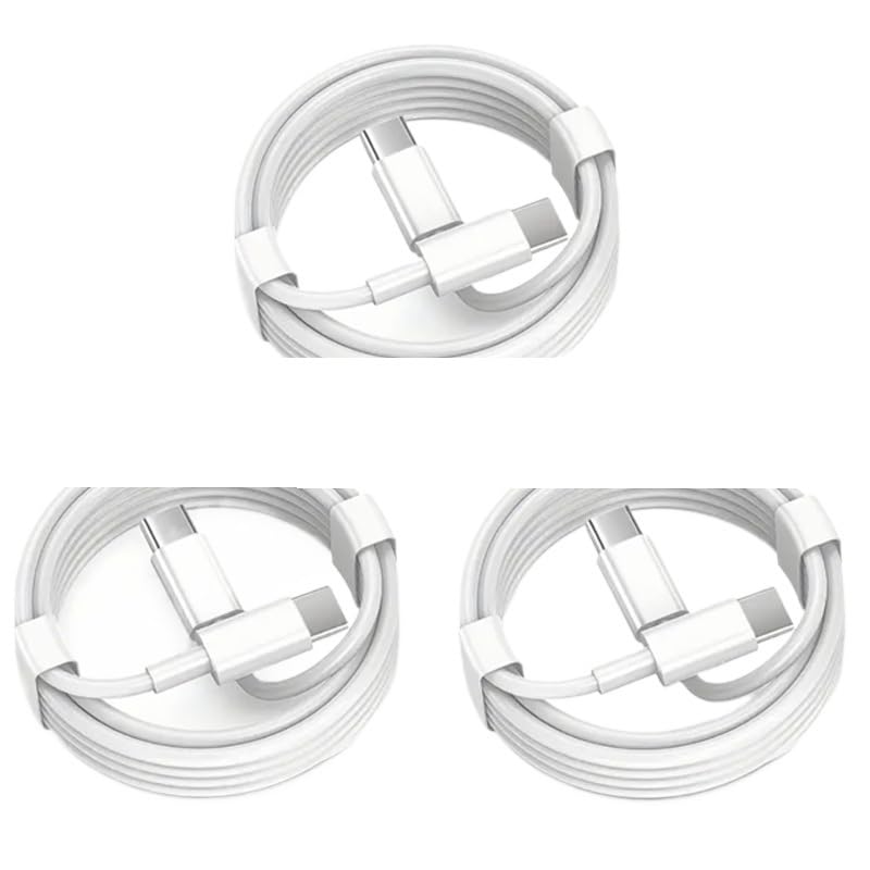 3 cables PD de 100 W USB C a USB tipo C, cable de datos de carga rápida (3 unidades - 1 m)