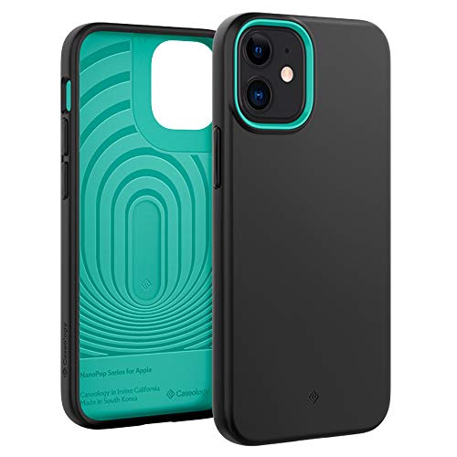 Image of CASEOLOGY Nano Pop Back Cover Case Compatible with iPhone 12 Mini (Thermoplastic Polyurethane and PC | Prune Charcoal)