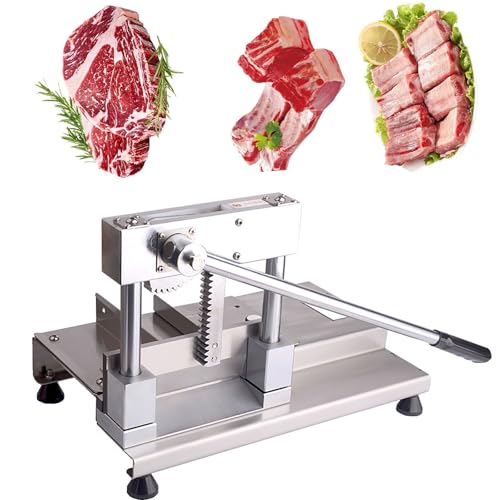 Dfdieratve Cortadora Manual de Huesos, de Acero Inoxidable, para Costillas, Pescado, Pollo, Res, Pollo, Rebanadora de Alimentos para Uso DoméStico y Comercial