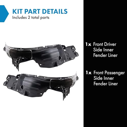 Image of TRQ Front Inner Fender Liner Set Compatible with 2018-2020 Honda Fit HO1248182 HO1249182