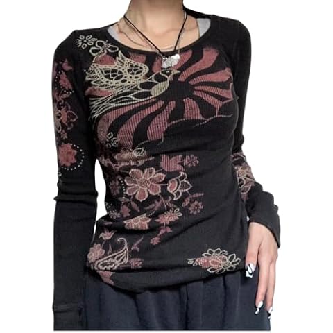 Lucakuins Women Y2k Long Sleeve Tops Fairy Grunge Graphic Tee Shirts Fairycore Aesthetic Fall Clothes Harajuku 90s Streetwear Cover