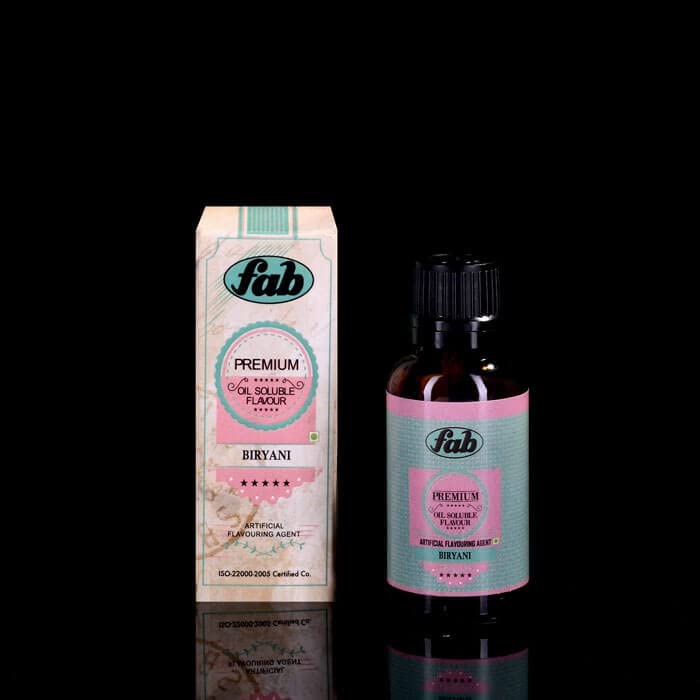 Fab Premium Oil Soluble Flavor Biryani Exotic Indian Flavor Chocolates Indian sweets Ice creams Desserts and Beverages Quantity 30ml
