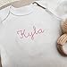 COUPLEHOODIES Personalized Embroidered Baby Onesie Bodysuit – Custom Gift for Pregnancy Reveal Baby Shower or First Grandchild (Style 23)