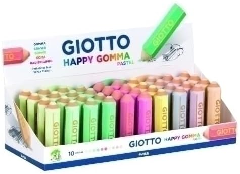 Fila Happyeraser Shaped Pencil Pastel Colors Assorted Erasers, Multicolor, 8000825027864