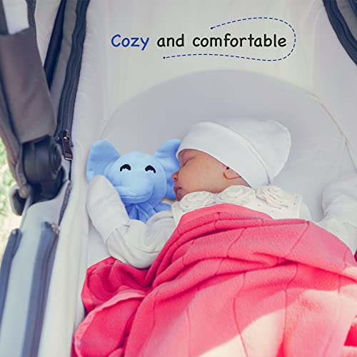 Blue Baby Elephant Security Blanket Baby Stuffed Elephant Toy Lovie Blanket For Infant Boys And Girls Baby Comforting Elephant Blanket For Newborns 16In #TOP1