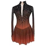 TJDWPRRD Vestidos de Patinaje Artístico Clásicos Trajes de Baile Maillot de Ballet Gimnasia Falda Patines sobre Ruedas de Manga Larga para Mujer Ropa de Rendimiento de Danza sobre Hielo,B,4_6Years