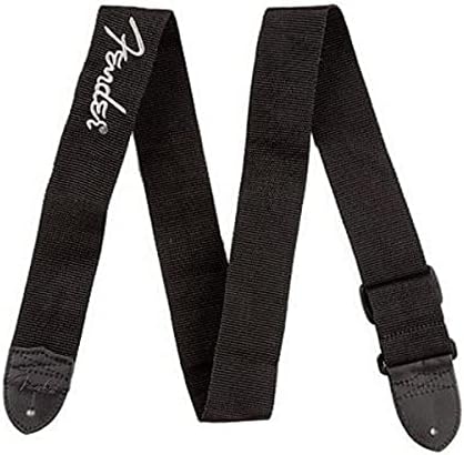 Fender 2" Black Polyester Guitar Strap With Red Logo