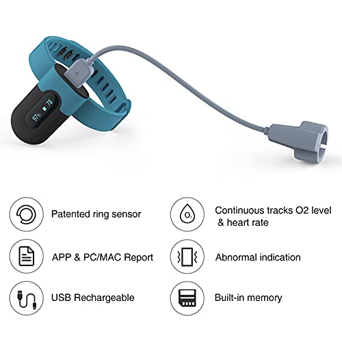 Wellue Wearable Oxygen Saturation Monitor Bluetooth with Built-in Notification, Check Trends of O2 and Heart Rate on Free APP and PC Report - Thumbnail 2