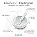 Bumkins Baby Bowl, Silicone Baby Feeding Set with Suction for Baby and Toddler, Includes Spoon and Lid, First Feeding Set, Essential for Baby Led Weaning for Babies 4 Months, Marble