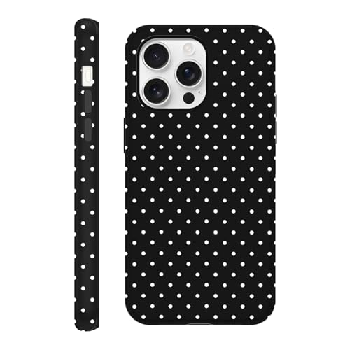 lioscre Cute Black Polka Dot Phone Case for iPhone 16 Pro 6.3"