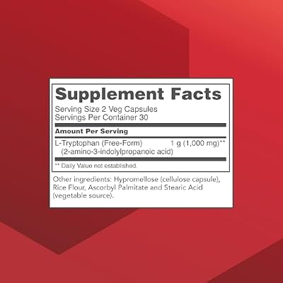 PROTOCOL FOR LIFE BALANCE L-Tryptophan 500mg - Stress Relief and Relaxation - 60 Veg Caps