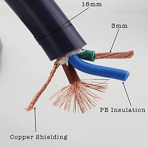 Image of Tertullus AC Power Cable HiFi Audiophile Black Power Cord with US Plug+IEC Connector (2m /6.56ft) for CD /DVD /Mixer /Amplifier /DAC Recorder 125V 15A