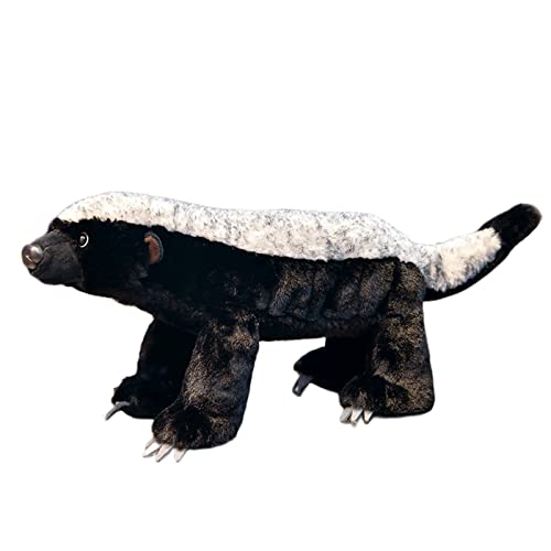 FRANKIEZHOU Honey Badger Stuffed Animal-Black 15.75 Realistic Badger Plush Toy Honey Badger Stuffed Toy Soft Toy Gifts for Kids Home Decor Hugging Toy