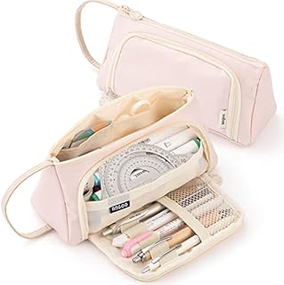 ONCCI Pencil Case Girls Pencil Case Large Capacity Teenager Case Pens Pencil Case for School & Office (Creme-grün)