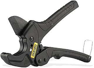DOWELL PVC Pipe Cutter Ratchet Pipe Tube Cutter Cutting Tool Heavy Duty Teflon Coated Stainless Steel Blade Max O.D. Adjustable 1-inch to 1-5/8-inch 26-42mm HY040302