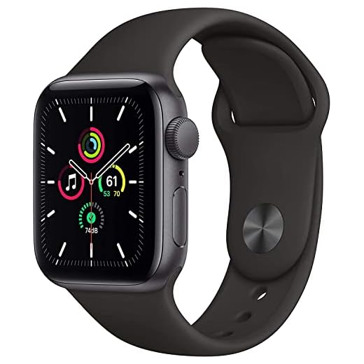 Apple Watch SE (GPS, 40mm) - Space Gray Aluminum Case with Black Sport Band (Renewed)