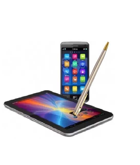 Image of Personalised Ballpoint Pen with Stylus - Custom Engraved Gold Metal Pen for Touchscreen Devices | Smooth Writing Executive Pen for Office, Students & Professionals