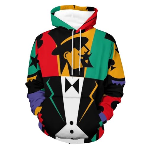 Hoody sweatshirt pull poker gentleman avec manches longues et capuche S
