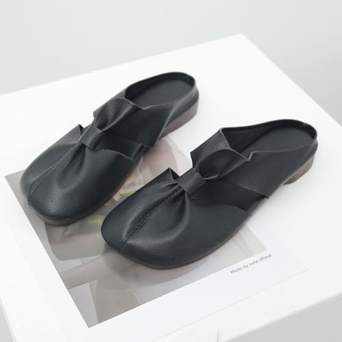 Women's Soft Sole Knot Mules - Round Toe Backless Non-Slip Sandals, Hollow Out Casual Slip-On Shoes with Arch Support2