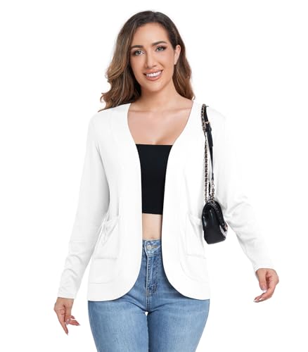 Image of ADANIKI Women's Long Sleeve Cardigan with Pockets Lightweight Casual Loose Open Front Cardigans