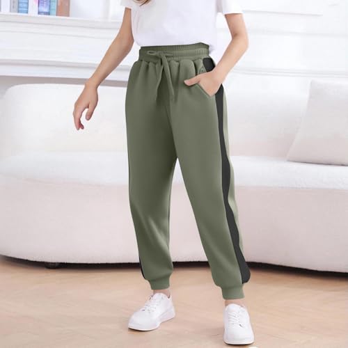 Girls Boys Sweatpants Kids Cotton Drawstring Joggers Teen Girls Y2k Trendy High Waist Sweat Pants Straight Leg Comfy2