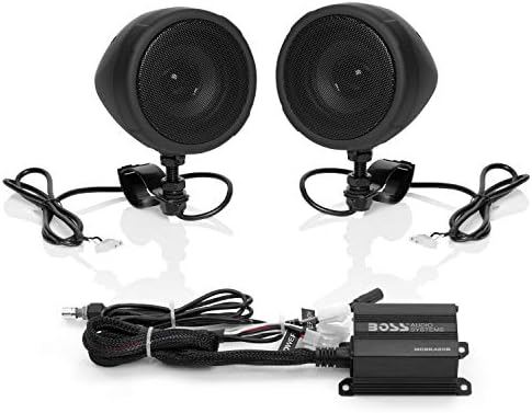 BOSS Audio Systems MCBK420B Bluetooth Speaker System - Class D Compact Amplifier, 3 Inch Weatherproof Speakers, Volume Control, Great for Use with ATVs/Motorcycles, 12 Volt Vehicles