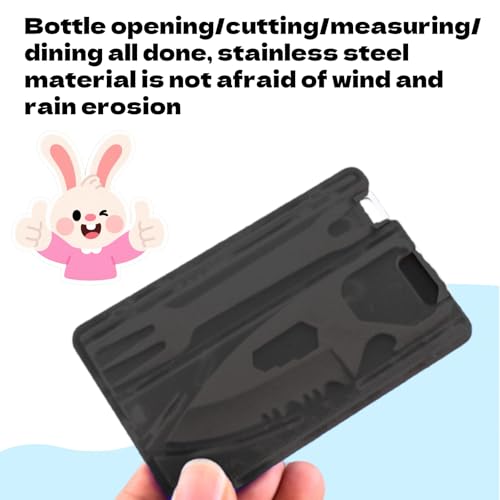 Survival Tools Multi-Function Camping Fork Card Knife with Measuring Ruler & Bottle Opener (4-in-1 Pocket Tool Kit) - Thumbnail 4