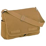 Rothco Classic Canvas Messenger Bag – Crossbody Shoulder Bag with Heavy-Duty Cotton Canvas Material – Multiple Pockets for Ultimate Storage