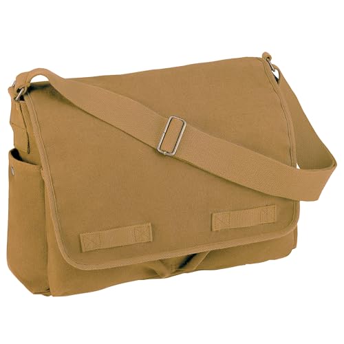 Rothco Classic Canvas Messenger Bag – Crossbody Shoulder Bag with Heavy-Duty Cotton Canvas Material – Multiple Pockets for Ultimate Storage