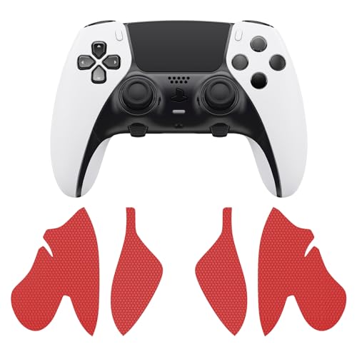 Image of Playvital Grip Sticker for PS5 Edge Wireless Controller, Non-Slip Sweat-Absorbing Professional Textured Rubber Pads Grip Pad Plating for ps5 Edge Controller (Red)